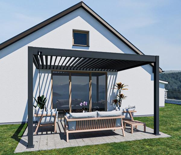 Weide Deluxe Wandpergola Voll-Alu, ca.