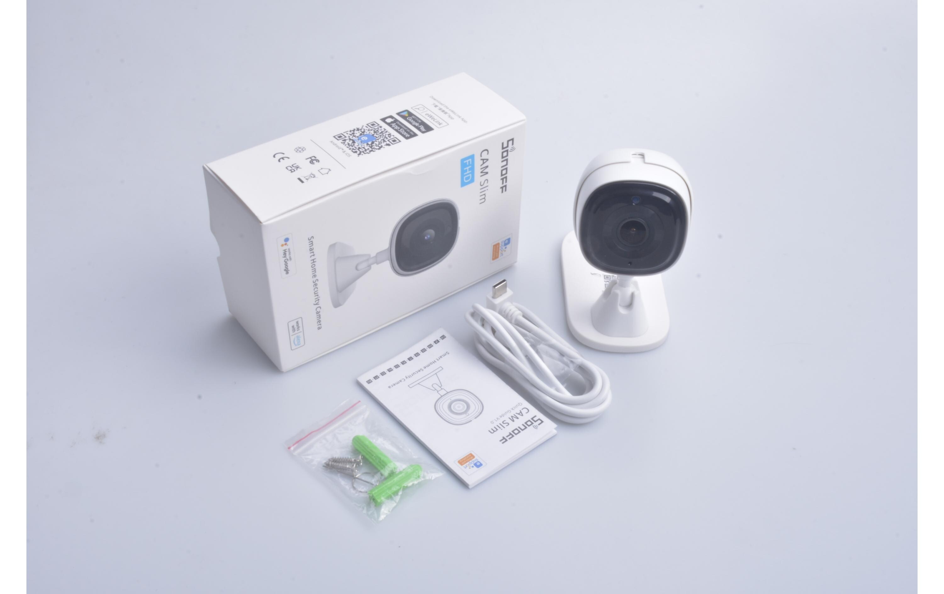 Netzwerkkamera S-CAMSchlanke Smart Home Security Kamera mit Netz Adapter