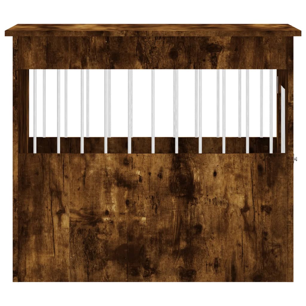 Meuble de cage pour chiens chêne fumé 55x80x68 cm