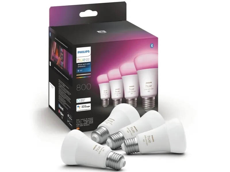 Philips Hue White Color Ambiance - E27 pærer - 4-pak