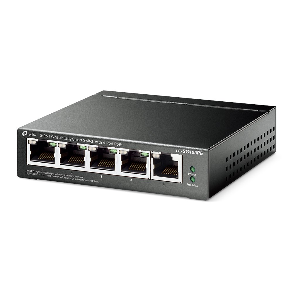 TP-link TL-SG105PE Administrerbar gigabitswitch 5 porter PoE+