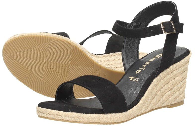 Tamaris Sandalen Touwzool zwart