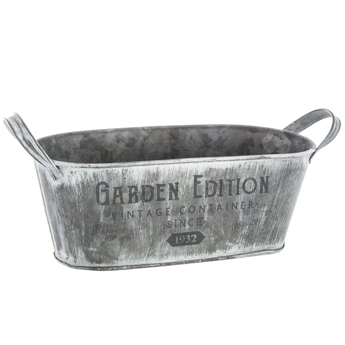 JARDINIERE METAL ZINC D.25.5X13.5X10CM