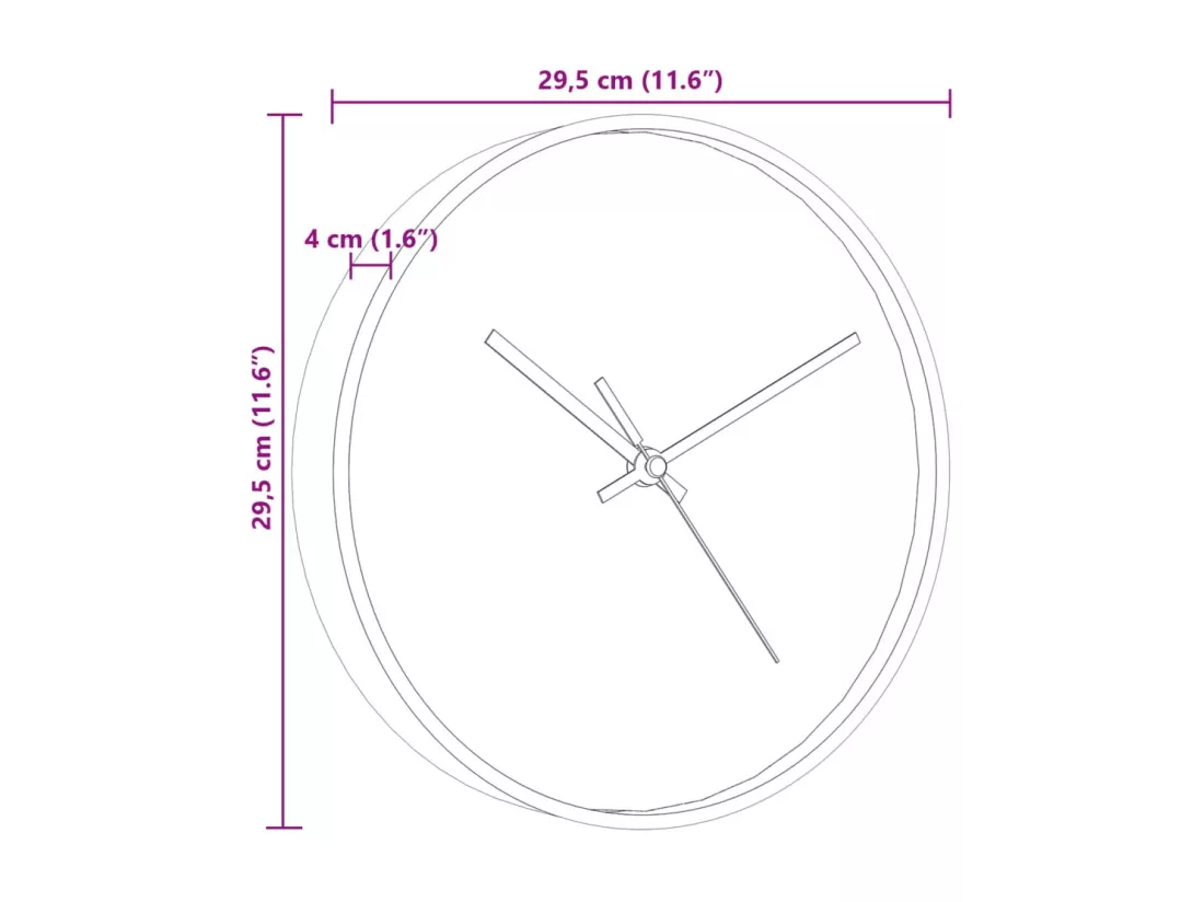 Horloge murale doré et bleu Ø29,5 cm polystyrène et verre