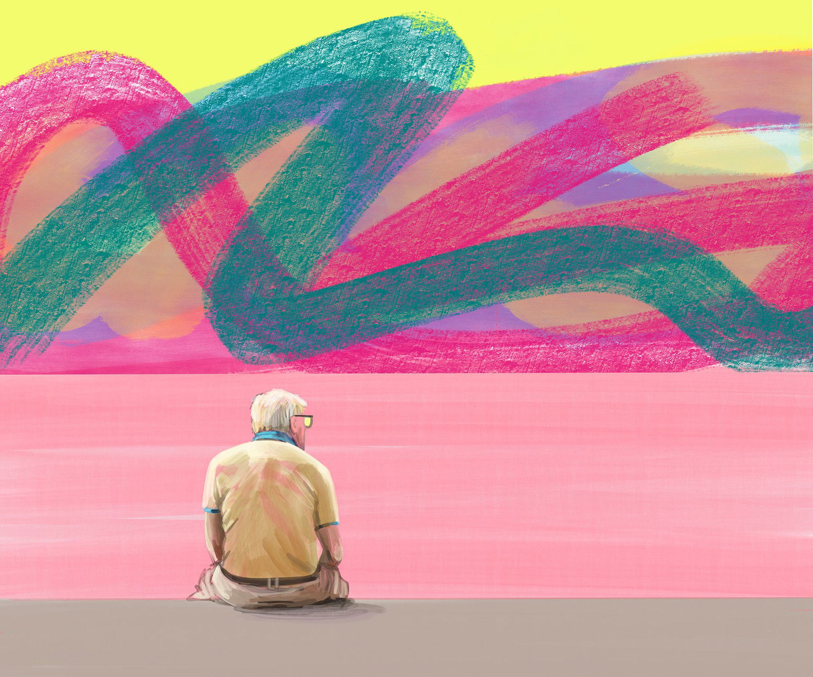 Hockney by the sea by Nora Ampova - Limited Edition. Edition of: 150. Signed.