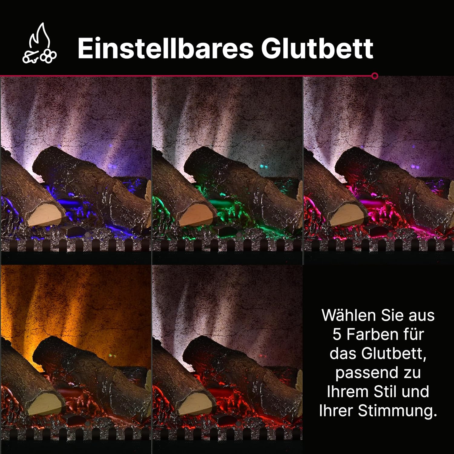 Dimplex Emberly Elektrokamin - 3-Seitiger Elektrokamin mit Heizung & Kaminfeuer - LED Kamin mit Optiflame Flammeneffekt - Zuschaltbarer 2kW Heizlüfter - Inkl. Fernbedienung und App
