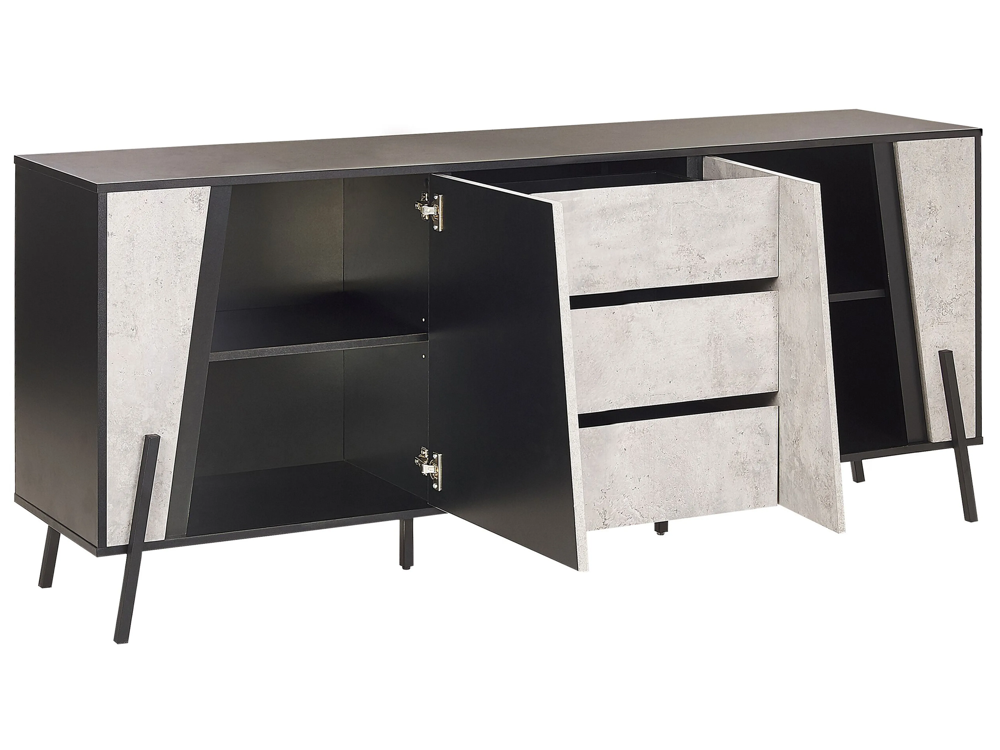 Dressoir met 2 deuren BLACKPOOL Grijs beton-effect