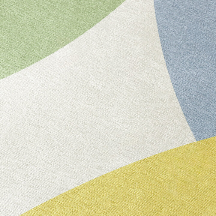 Geometrisch vloerkleed - Swing Circles Blauw/Groen