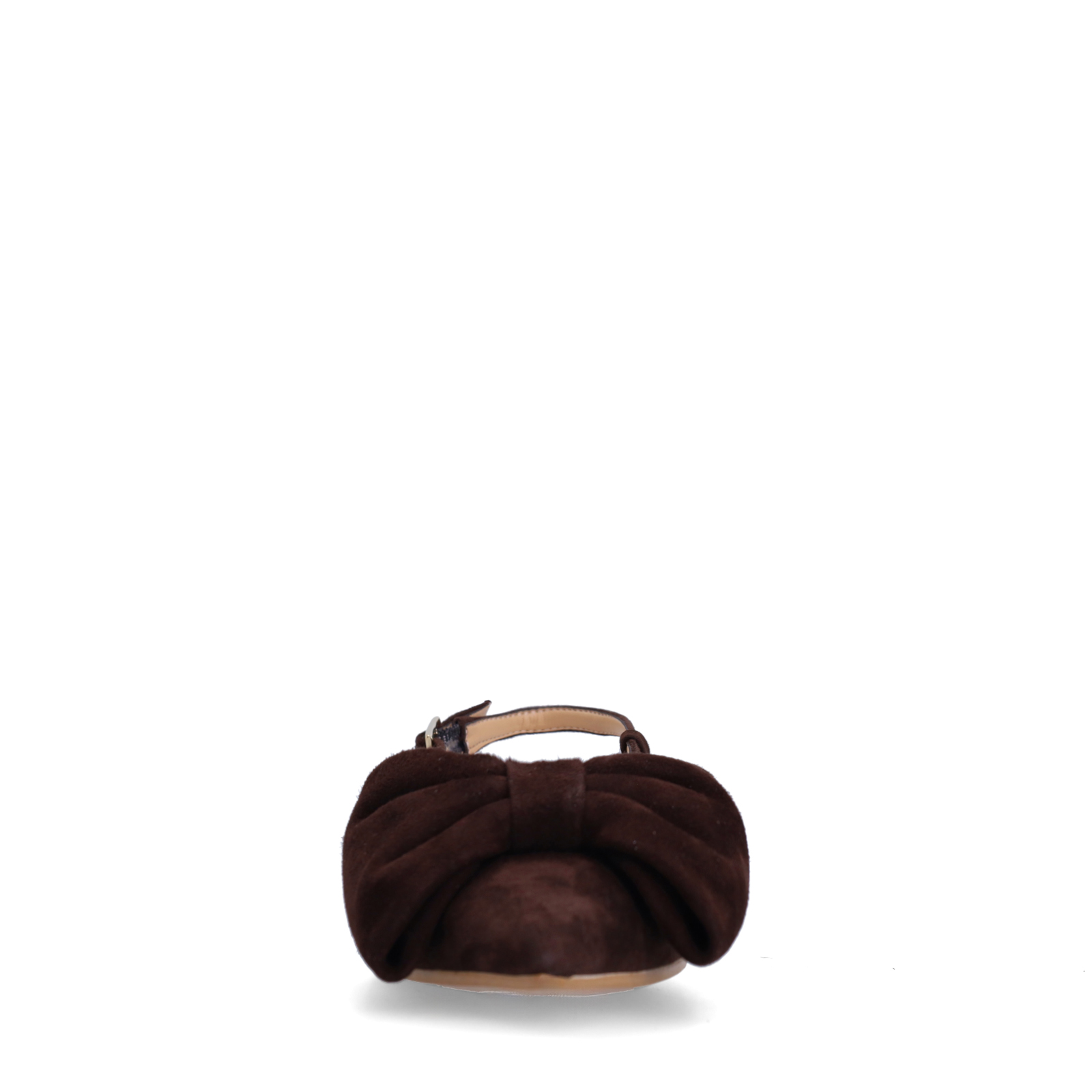 Bruine suède slingbacks met strik