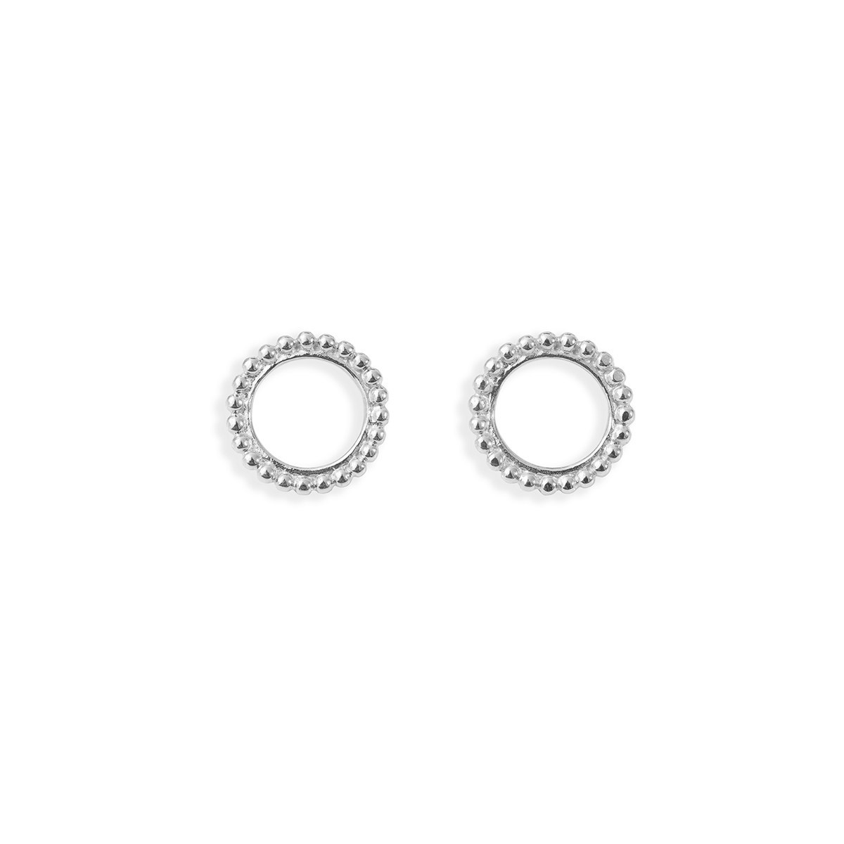 Petites boucles cercles de perle  en argent