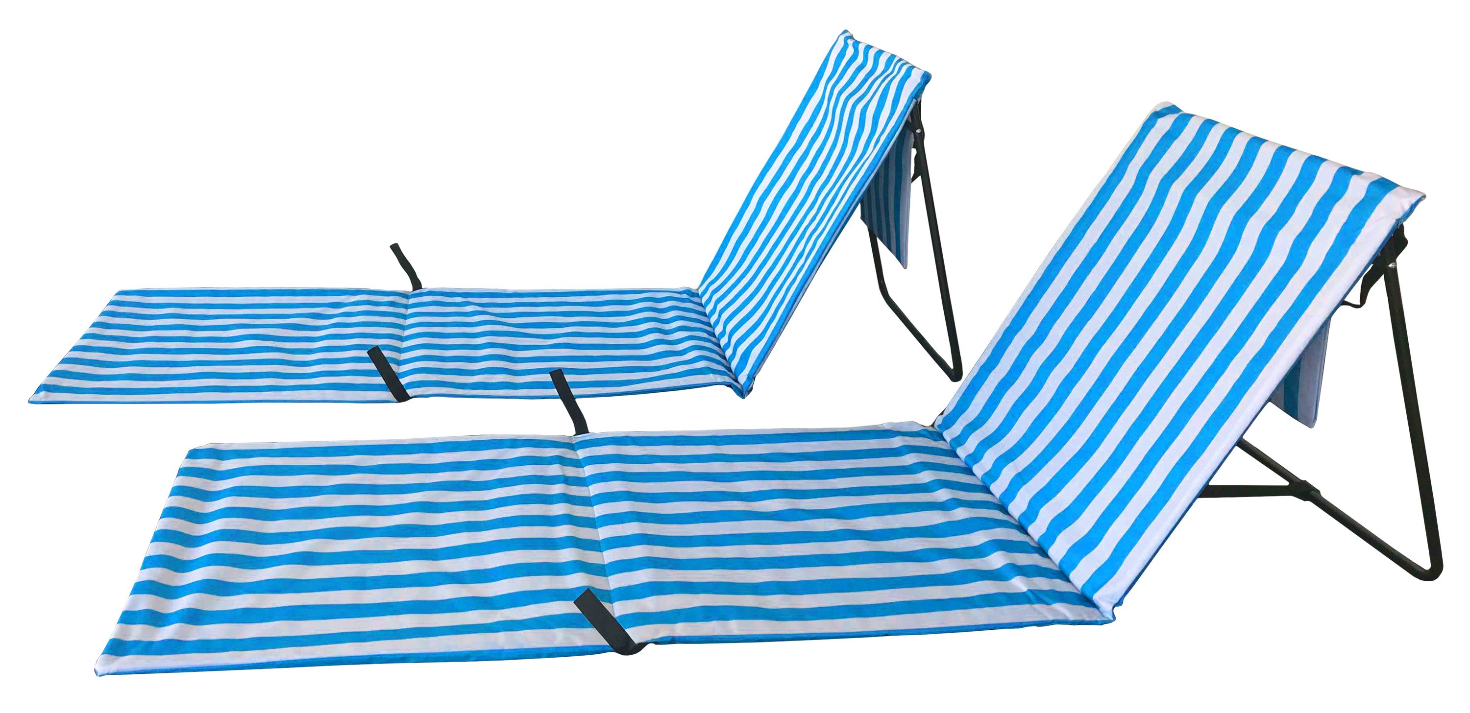 Strandmatte 2er Set blau/weiss