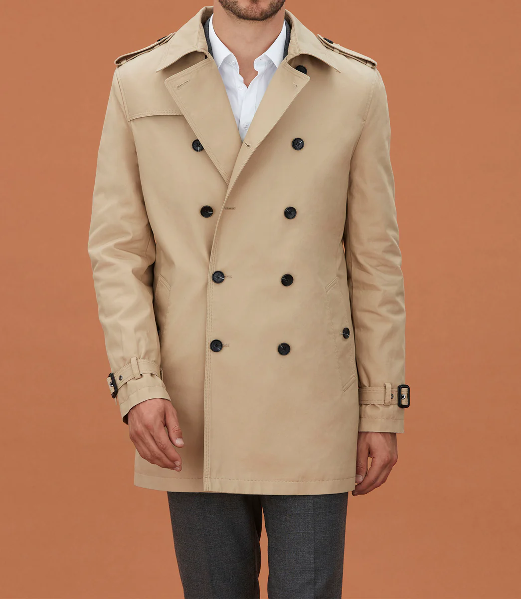 Trench mi-long beige 