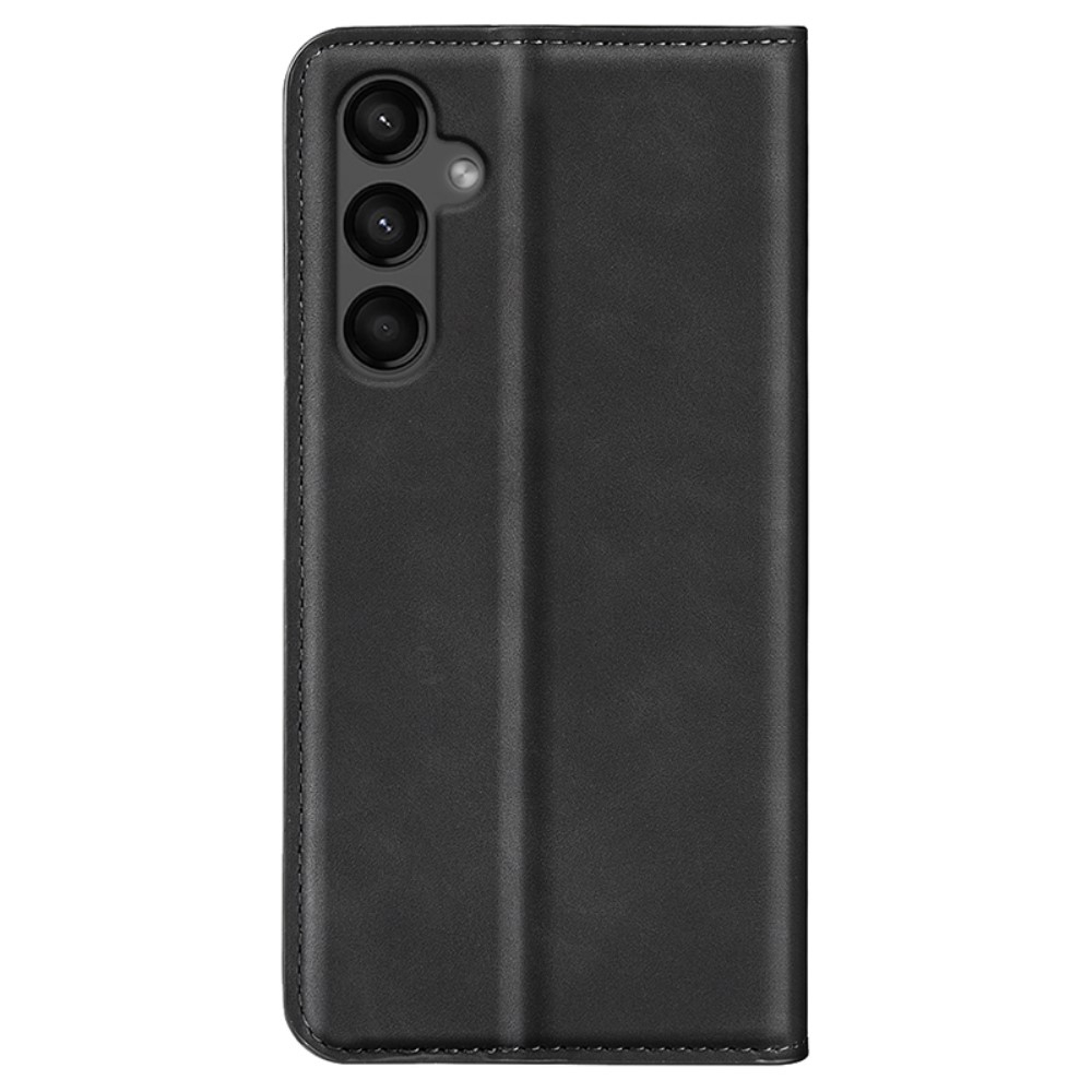 Samsung Galaxy A15 Leder Tasche Flip Cover mit Kartenfächer im Vintage Look - Schwarz