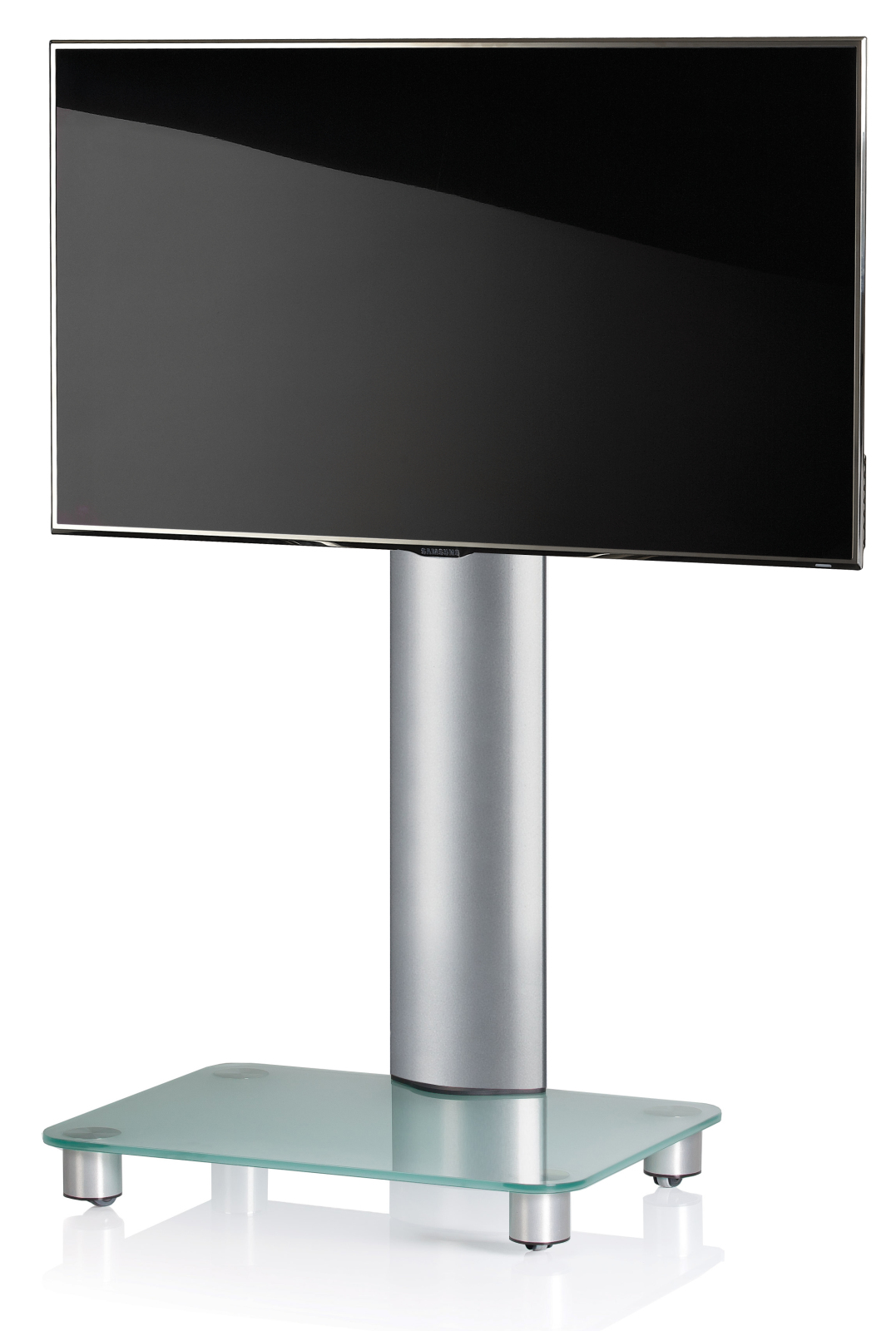 TV-Rack - silber - Mattglas - schwenkbar - für 22-37 Zoll - 60 cm breit