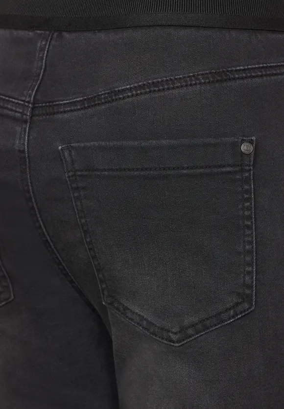 Skinny Fit Jeggings - deep black wash