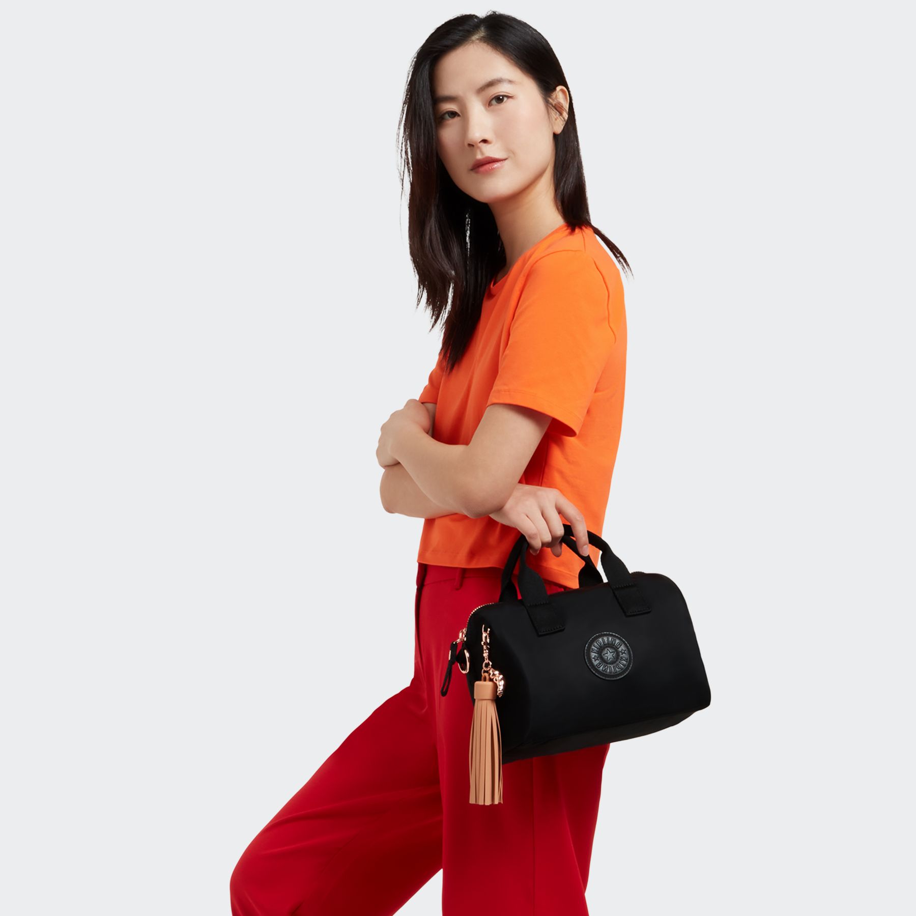 BINA M Sac à main de taille moyenne avec bandoulière ajustable amovible - Rose Black