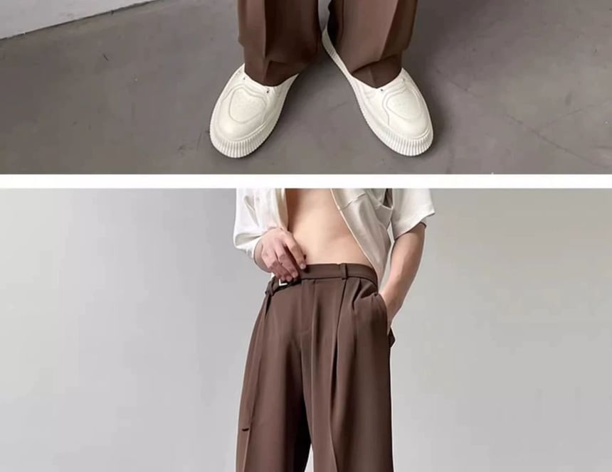 Acrius - Hoge taille effen wijde broek