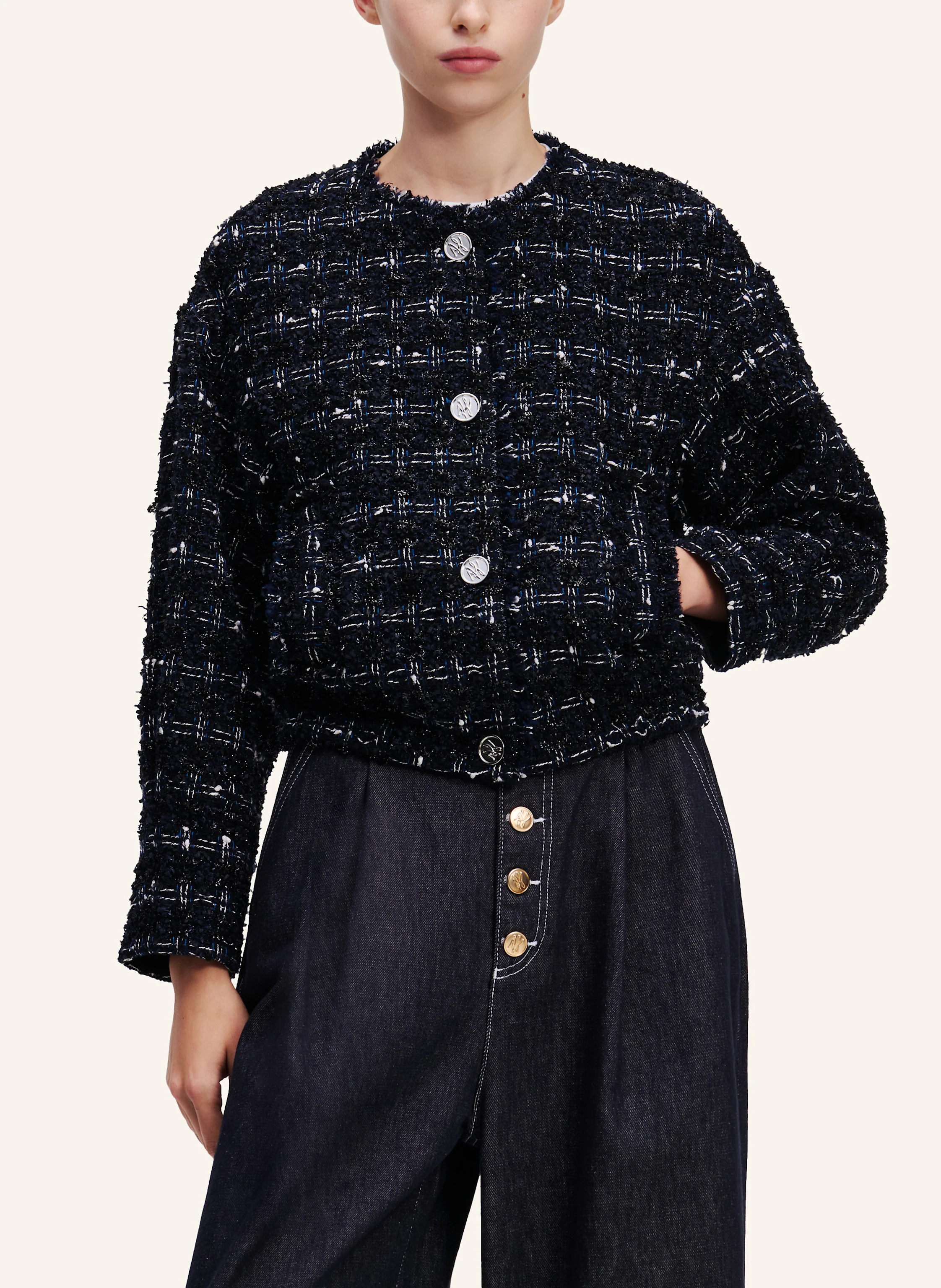 KARL LAGERFELD KARL ESSENTIAL BOMBERJACKE AUS BOUCLÉ