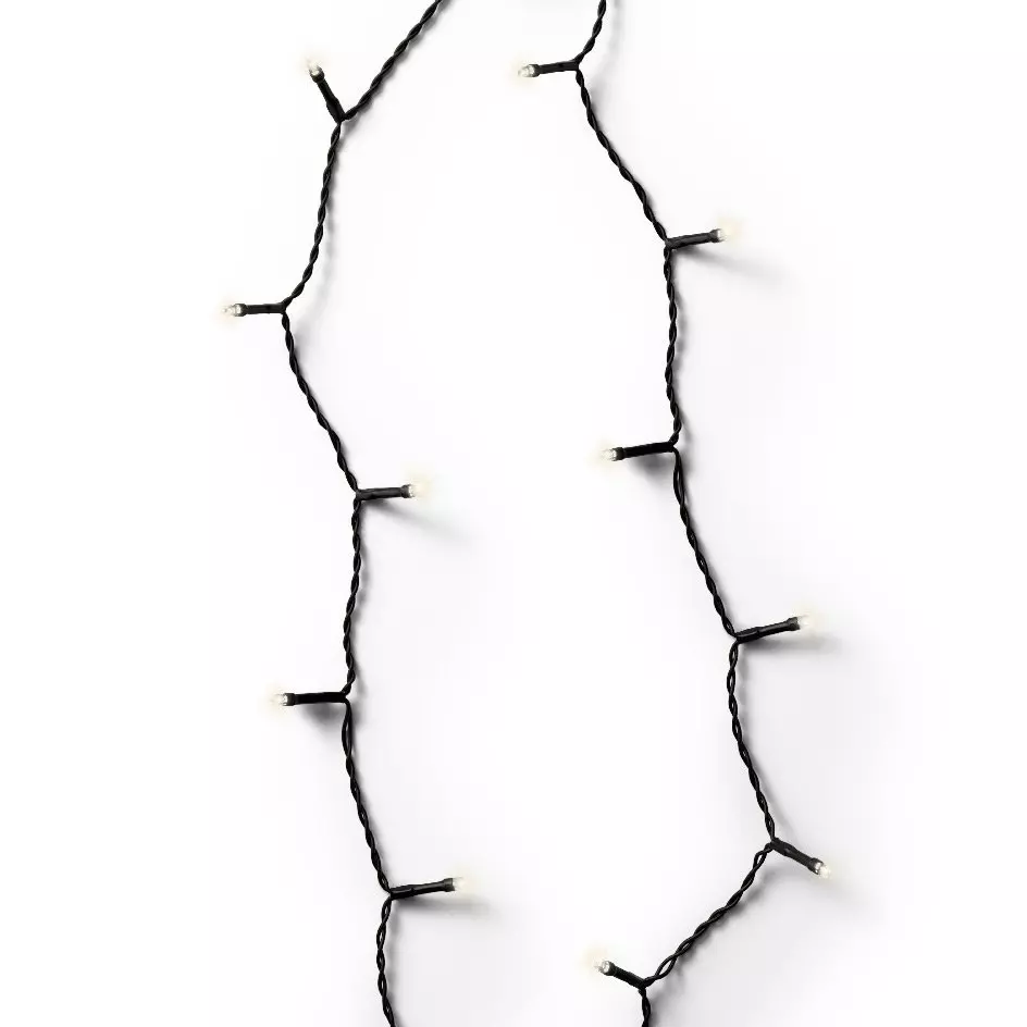 Guirlande lumineuse à piles 7,10 m 96 LED câble noir Durawise Blanc chaud