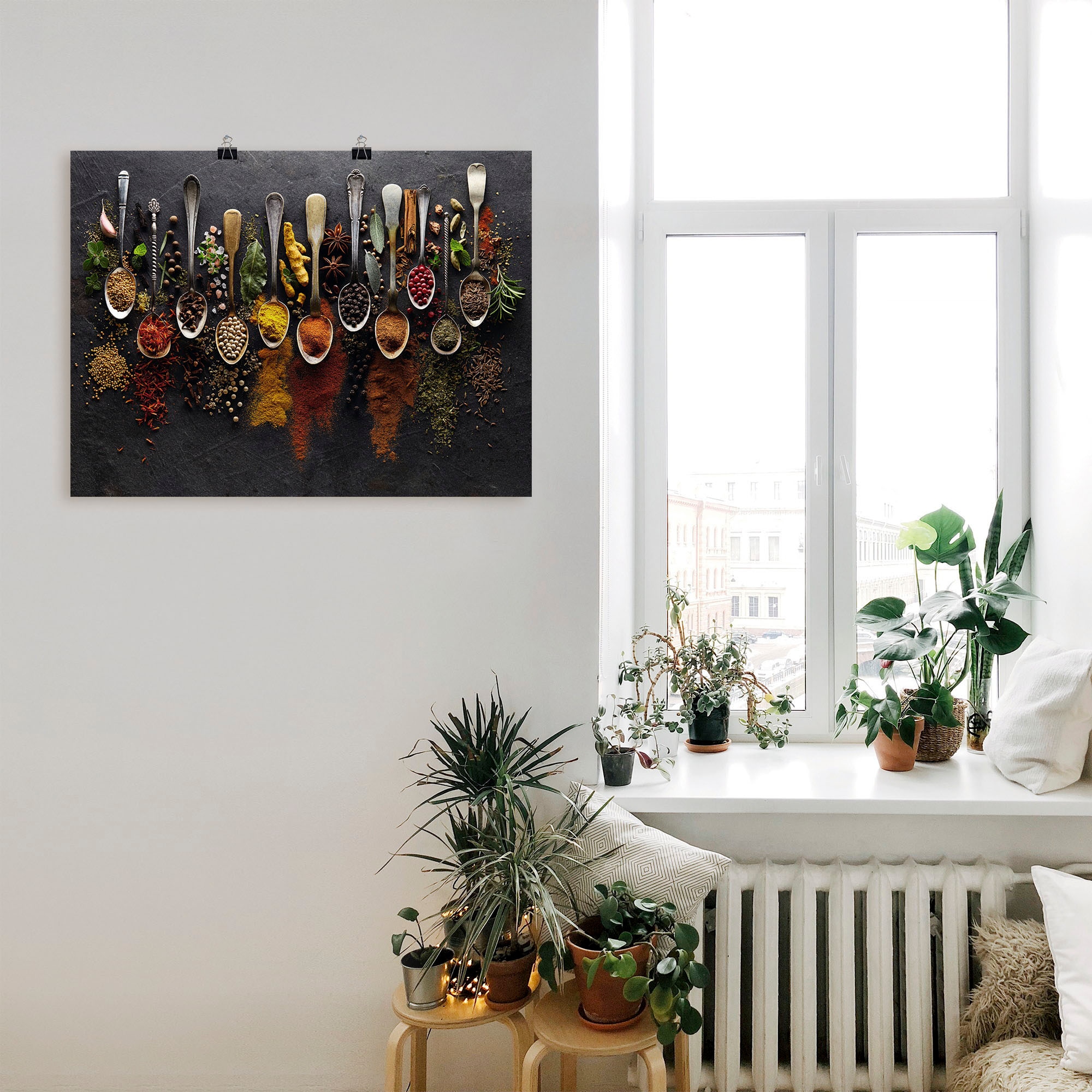 Artland Wandbild »Kräuter Gewürze Schiefer« Lebensmittel 1 Stk. tlg. als Alubild, Outdoorbild, Leinwandbild, Poster, Wandaufkleber