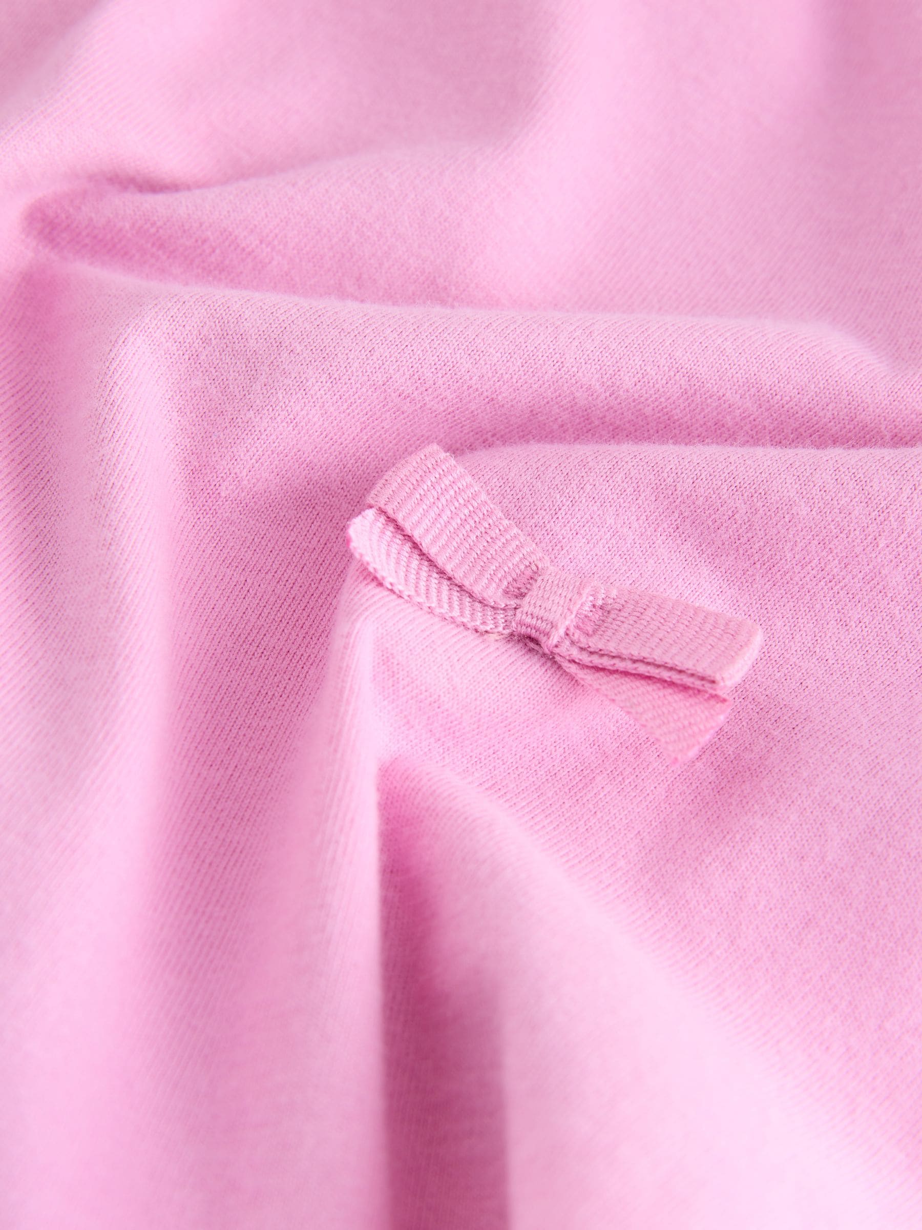 Roze - Top met lange mouwen en strikapplicatie (3mnd-7jr)