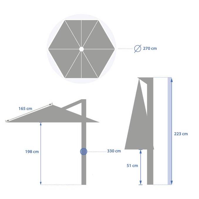 Parasol déporté rond NAULIA Blé