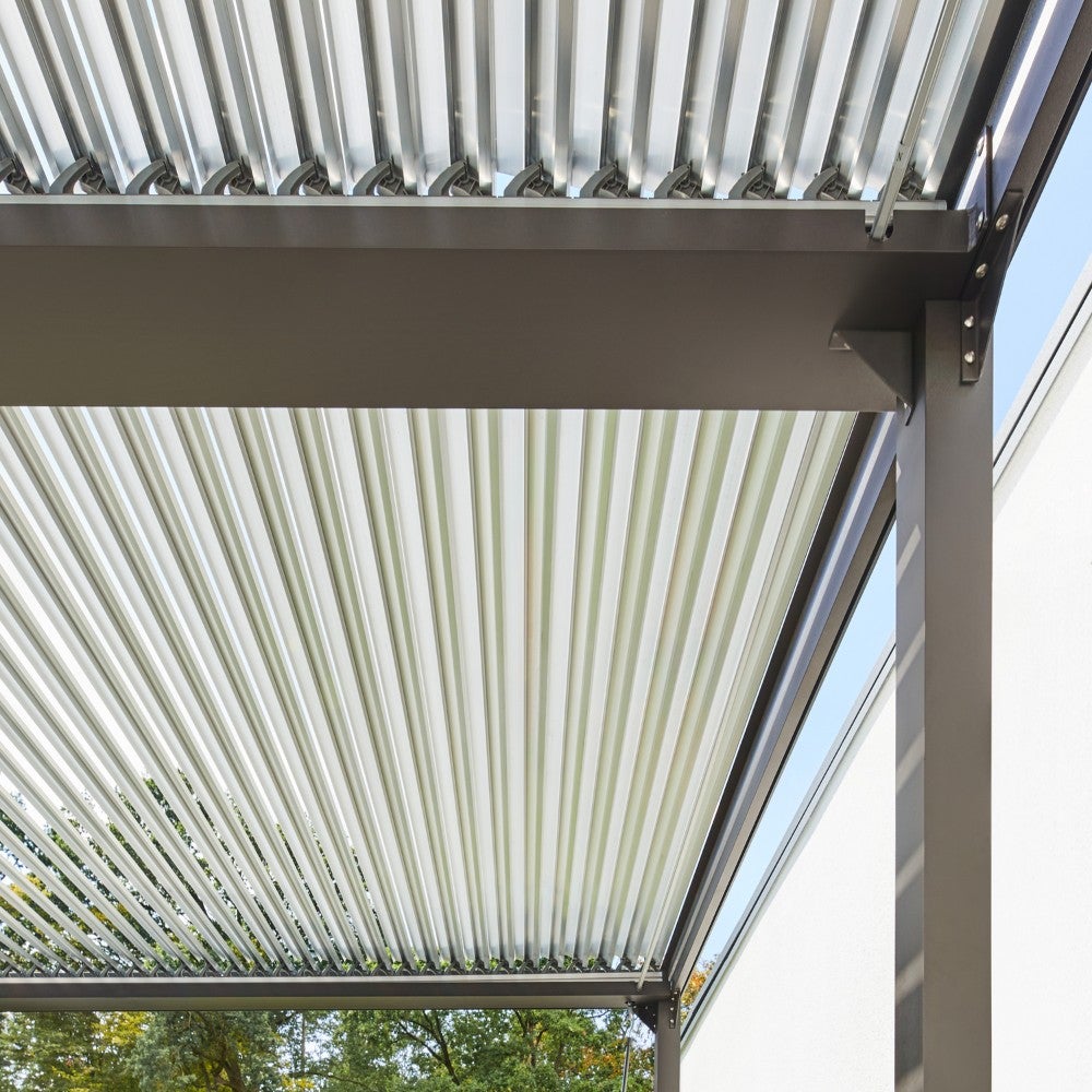 Home Deluxe - Louvre paviljoen - CANNES, Afmetingen: 400 x 303 x 223 cm, incl. handslinger, Frame: aluminium | Patio overkapping pergola zonnescherm