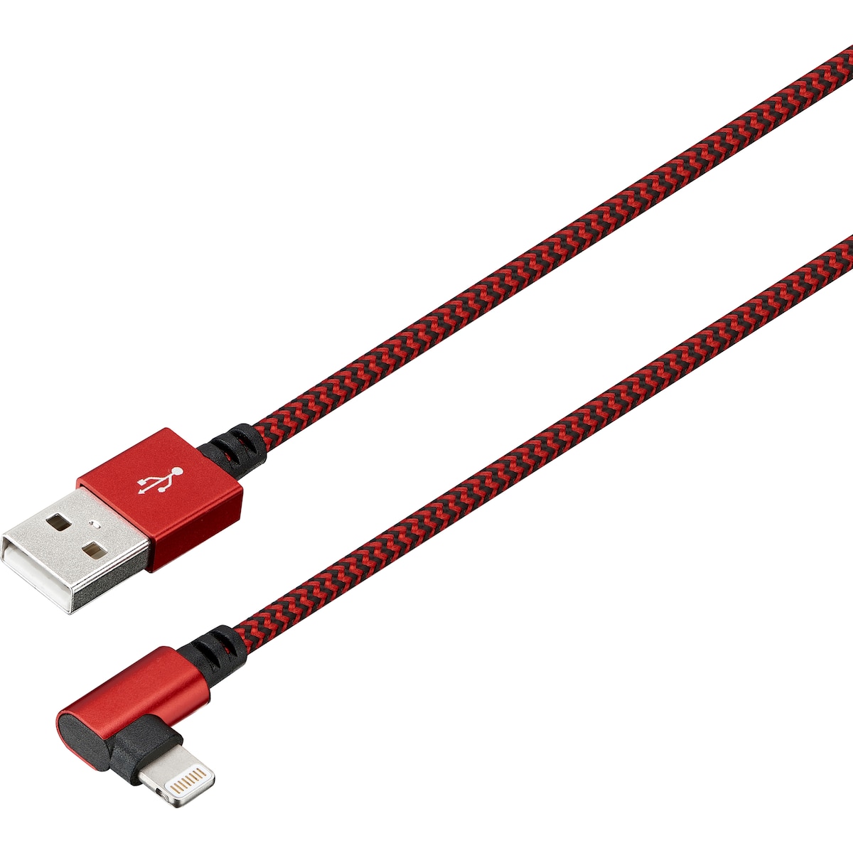 Sandstrøm flettet Lightning-kabel (rød/sort)