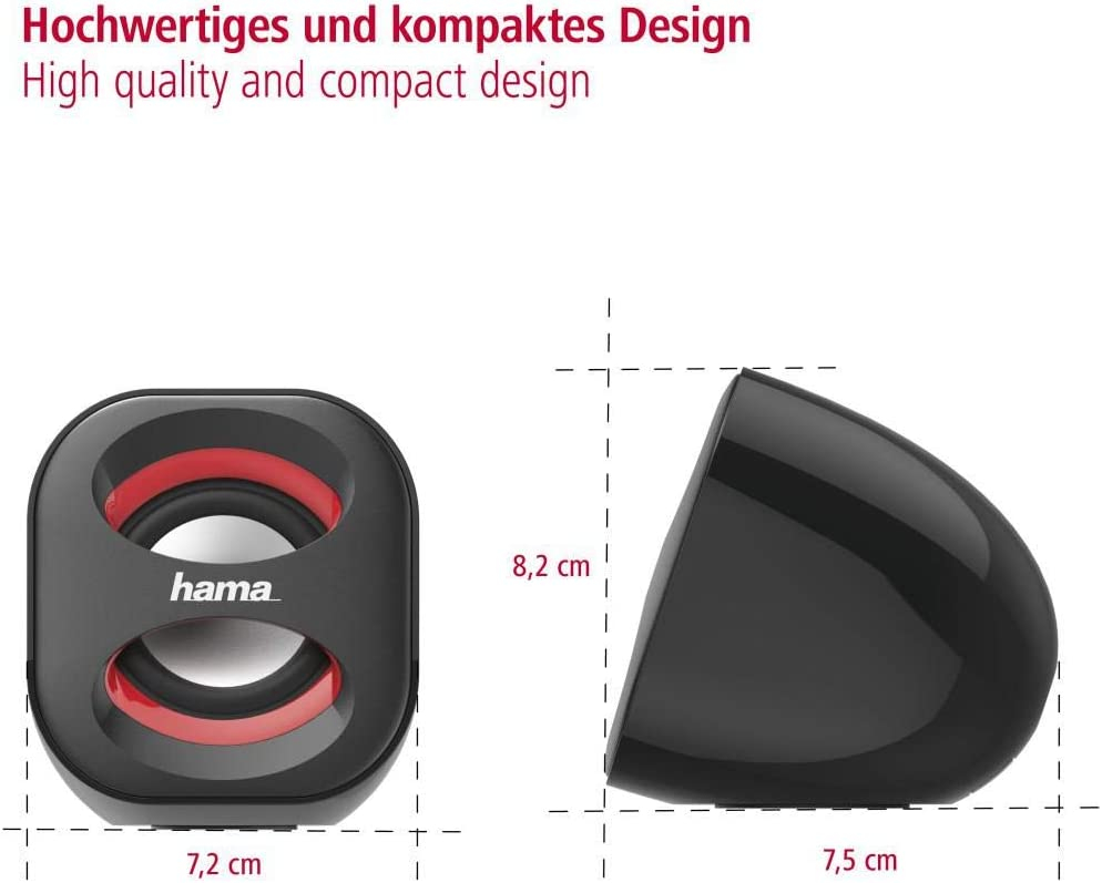 Sonic Mobil 183 Macbook / Notebook / Laptop / PC Stereo Lautsprecher USB / 3.5mm AUX Anschluss (00173131) - Schwarz