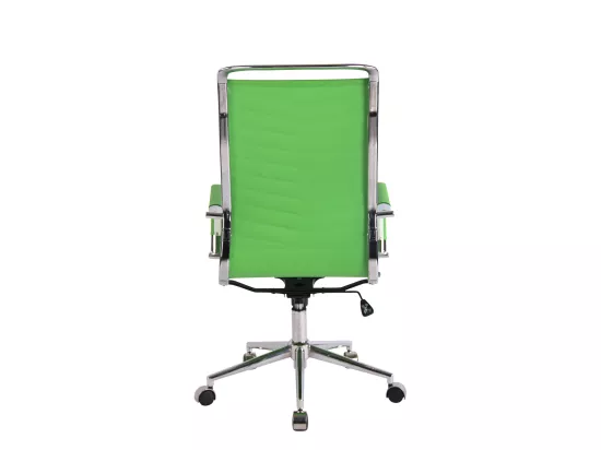 Chaise de bureau - Similicuir & Métal chromé - Vert - Batley