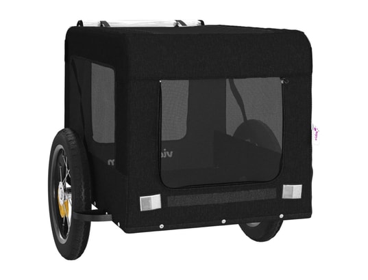 VIDAXL - Remorque de vélo pour chien noir tissu oxford et fer