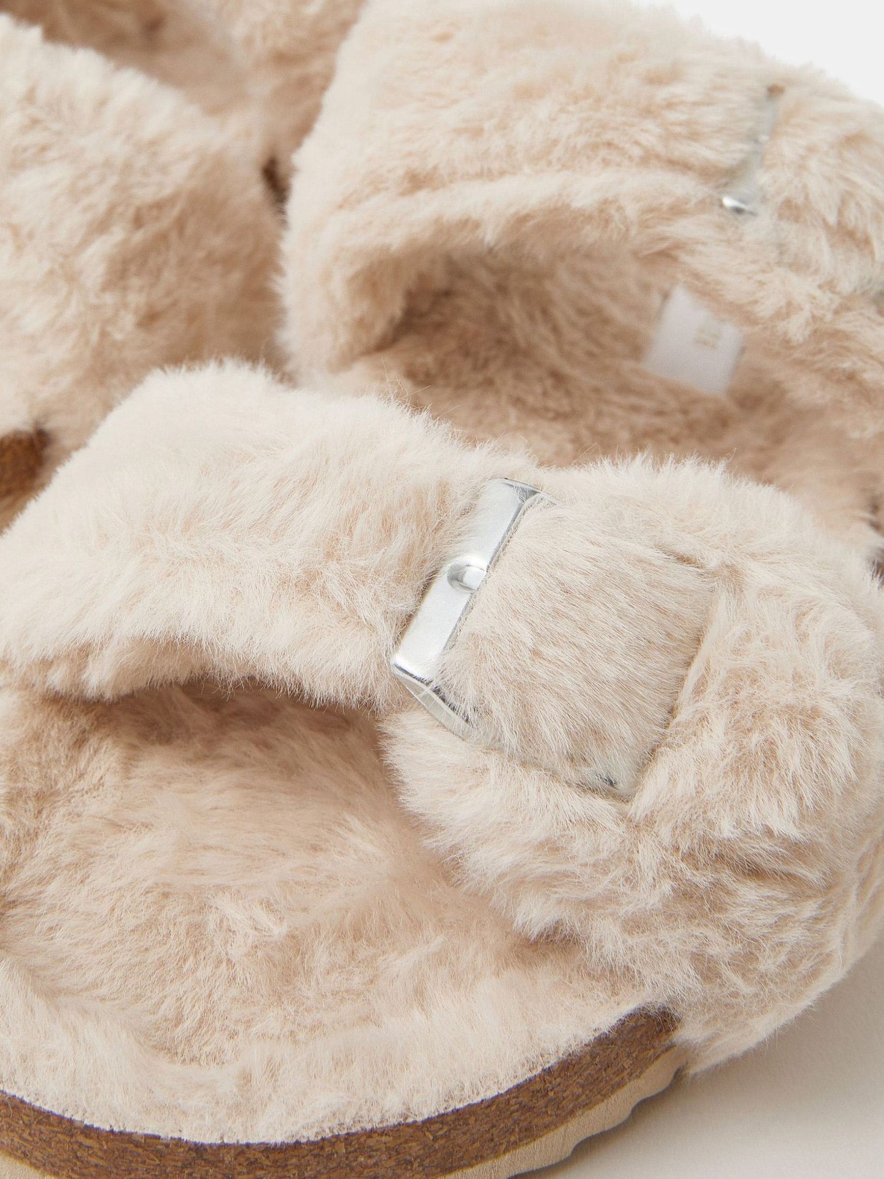 Accessorize Fluffy Buckle Slippers
