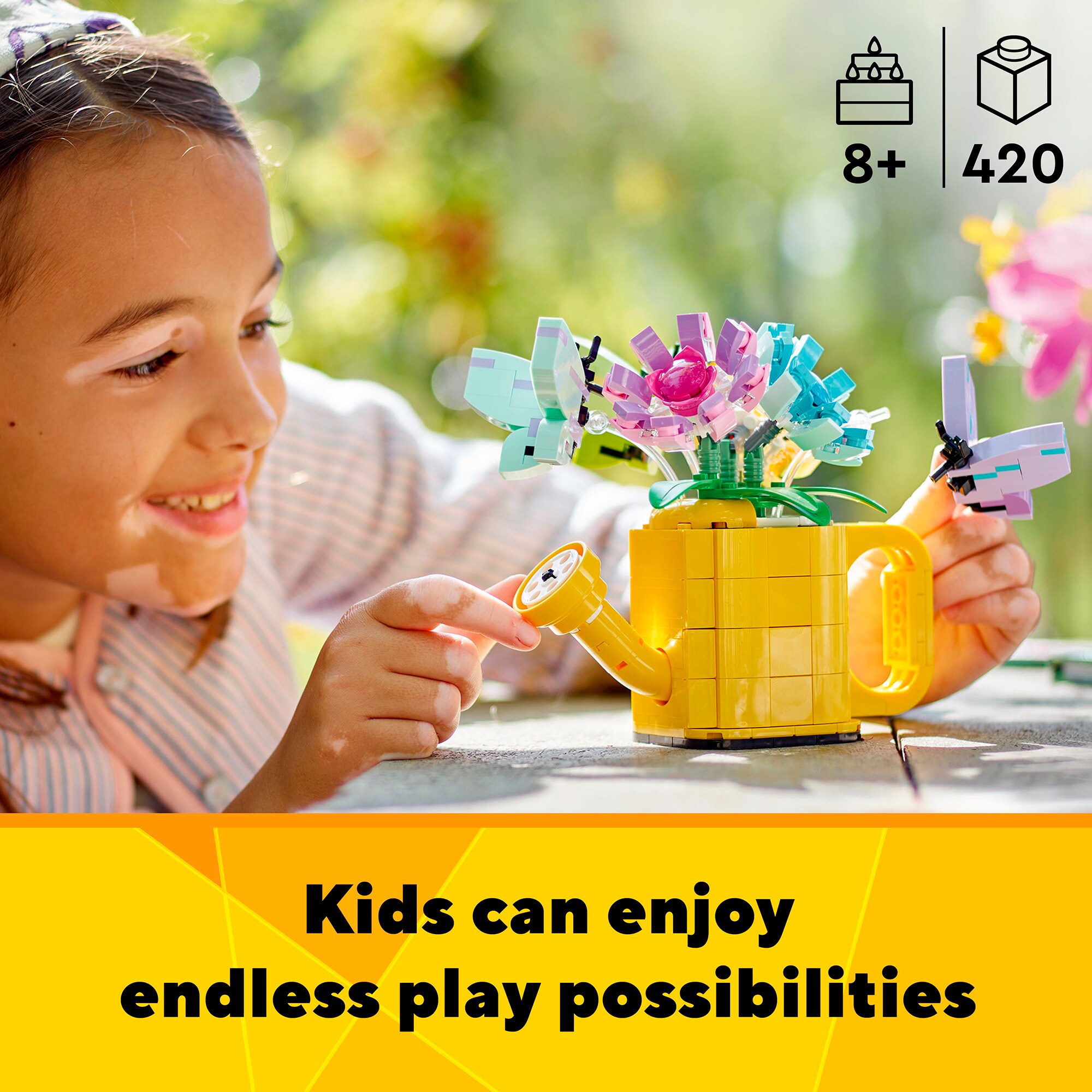LEGO Konstruktionsspielzeug Creator 3-in-1 Gießkanne mit Blumen