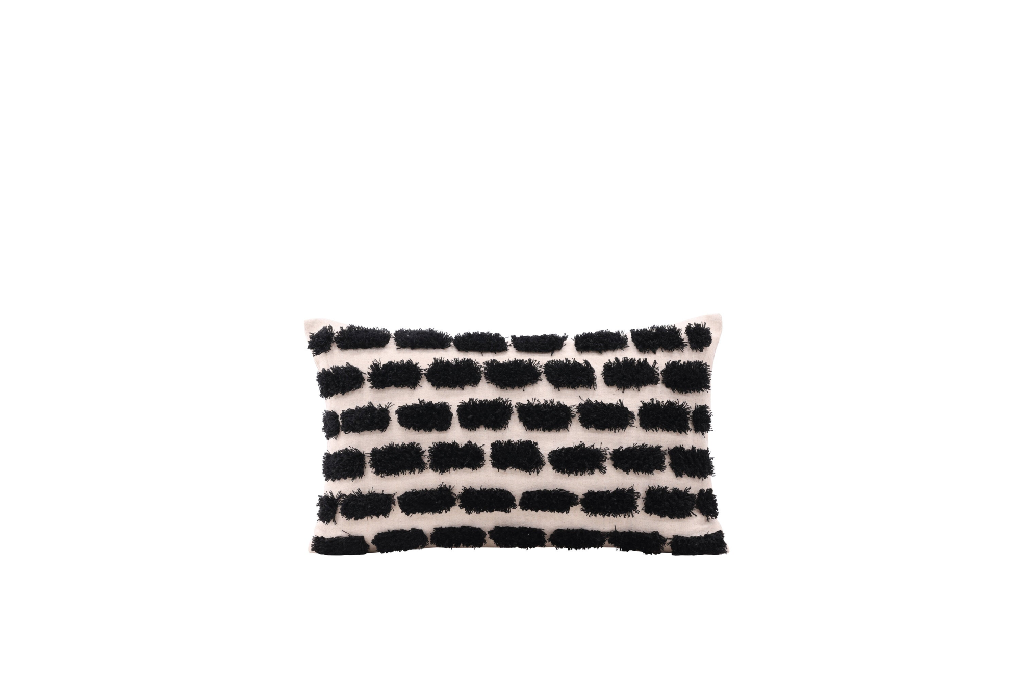 Ama Kussenhoes - 30x50cm - Zwart/beige