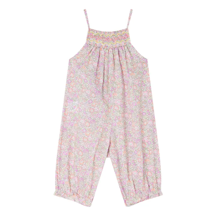 Bonpoint Salopette Smockée Liberty Lilisy | Rose poudré