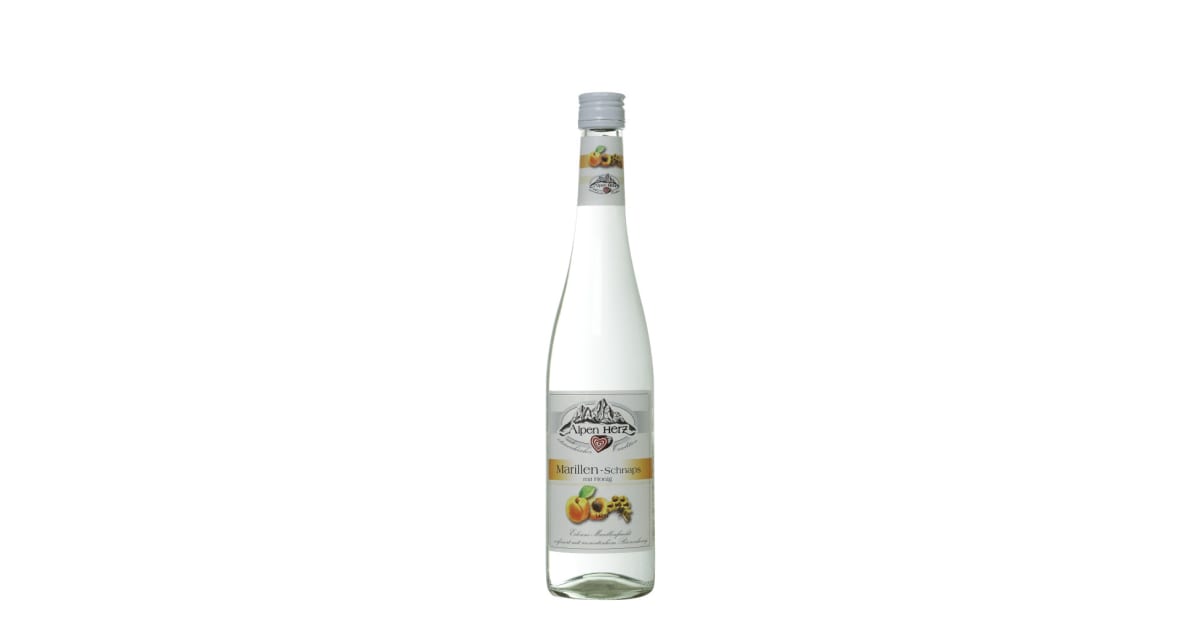 Alpenherz Marillen-Schnaps mit Honig 33%  0,7 Liter (Einweg)