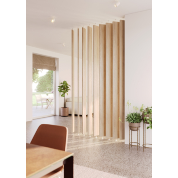 Roomdivider lamellen recht eiken 15x240cm