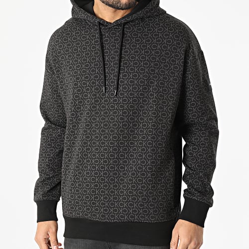 Sweat Capuche Comfort Allover Logo 8448 Noir