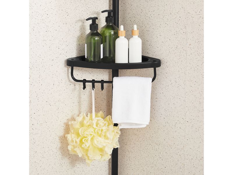 Songmics Duschmittelhalter 85-305 cm, Schwarz Duschregal