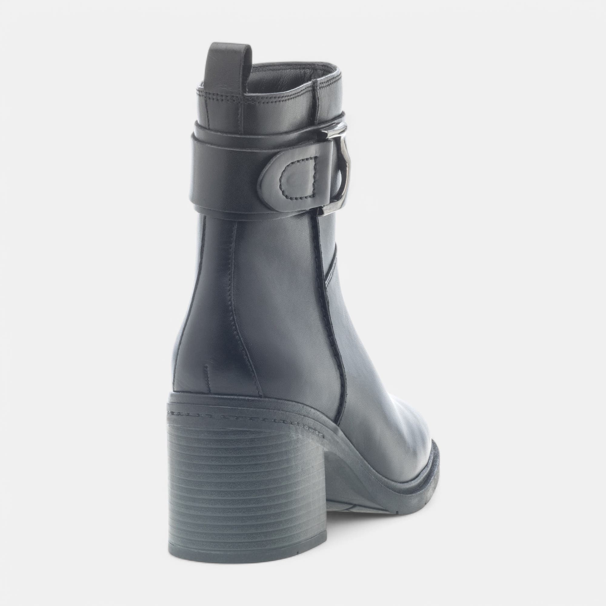 Bottines à talon Femme en cuir noir