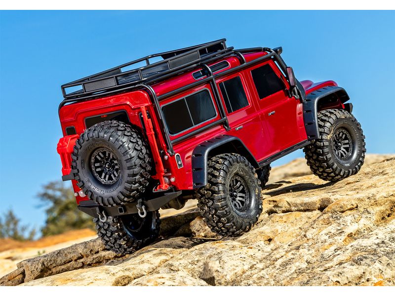 Traxxas Scale Crawler Land Rover Defender D110, Rot ARTR, 1 Off-Road Model im Massstab 1:10