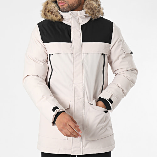 Parka Capuche Fourrure Beige