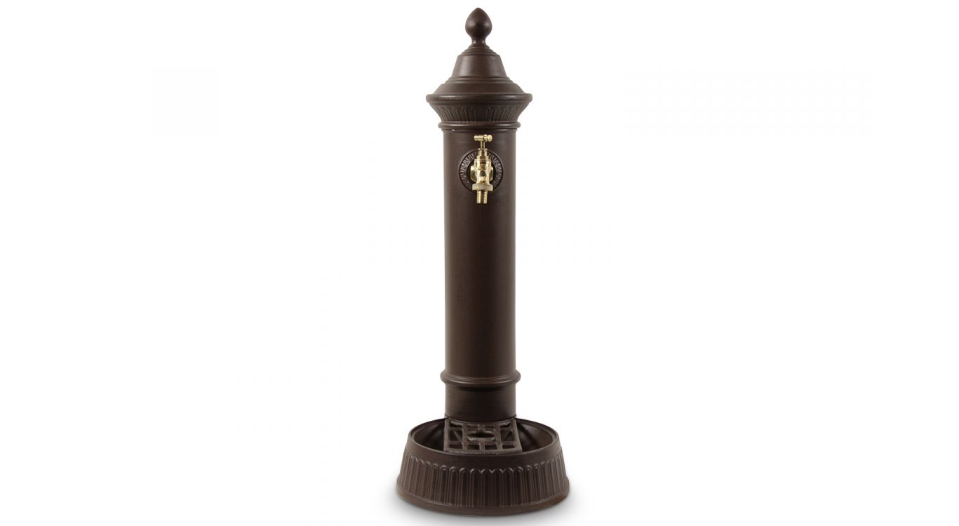 Fontaine de jardin aluminium marron 26x32x72cm