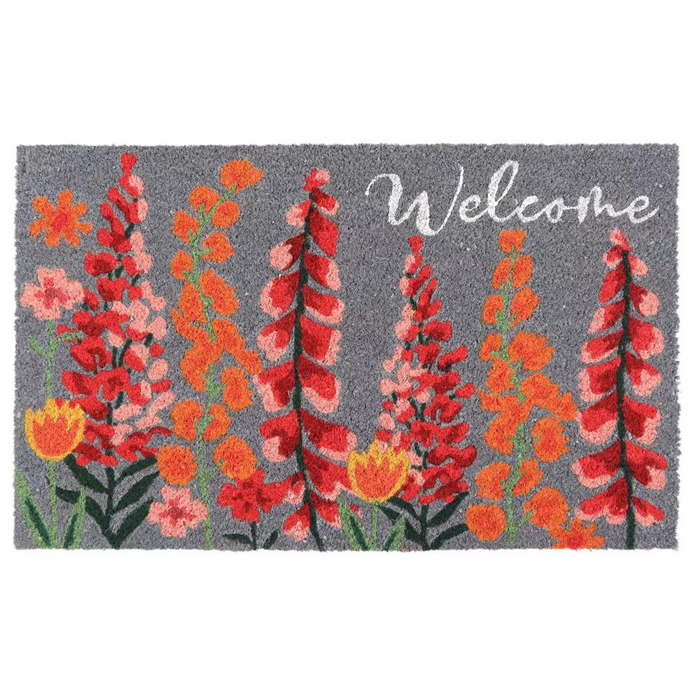 NO MARK Tapis Extérieur Gris/Rose Luance 45x75cm Welcome