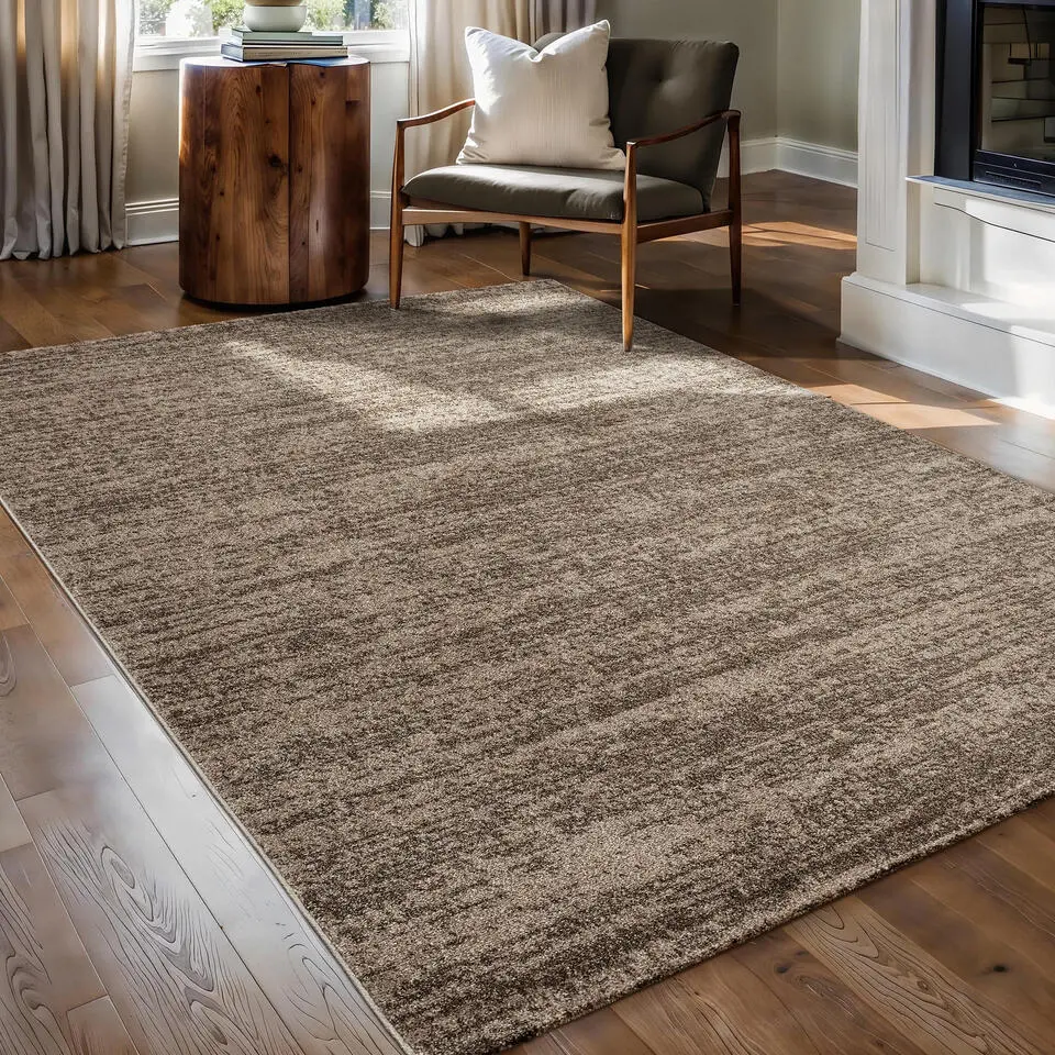 Relax Oslo - Laagpolig Effen Vloerkleed - Bruin - 200x290 CM