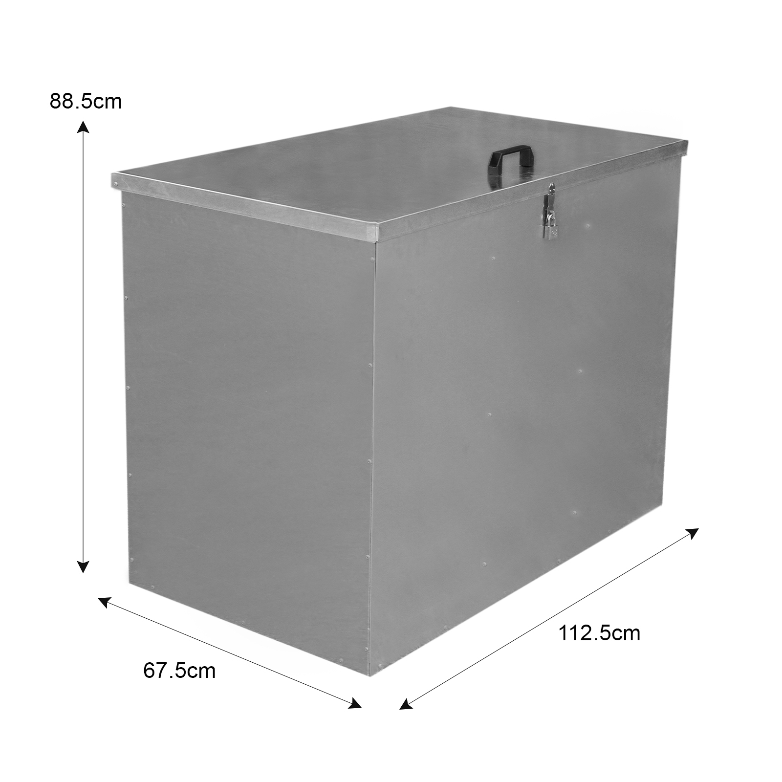 Recipiente grande para armazenamento de ração animal, 64L, para uso externo, com 3 compartimentos.