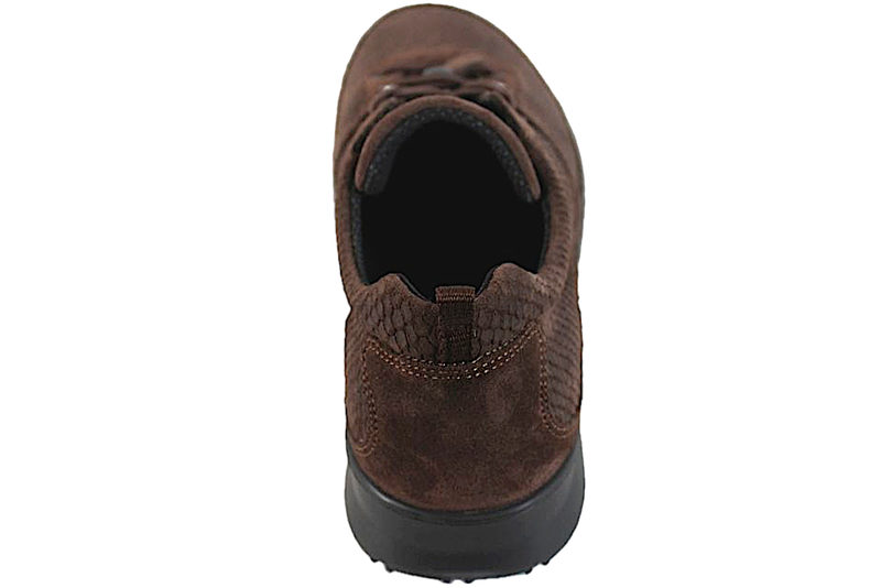NEW FEET MØRKEBRUN SKO I PRÆGET SKIND