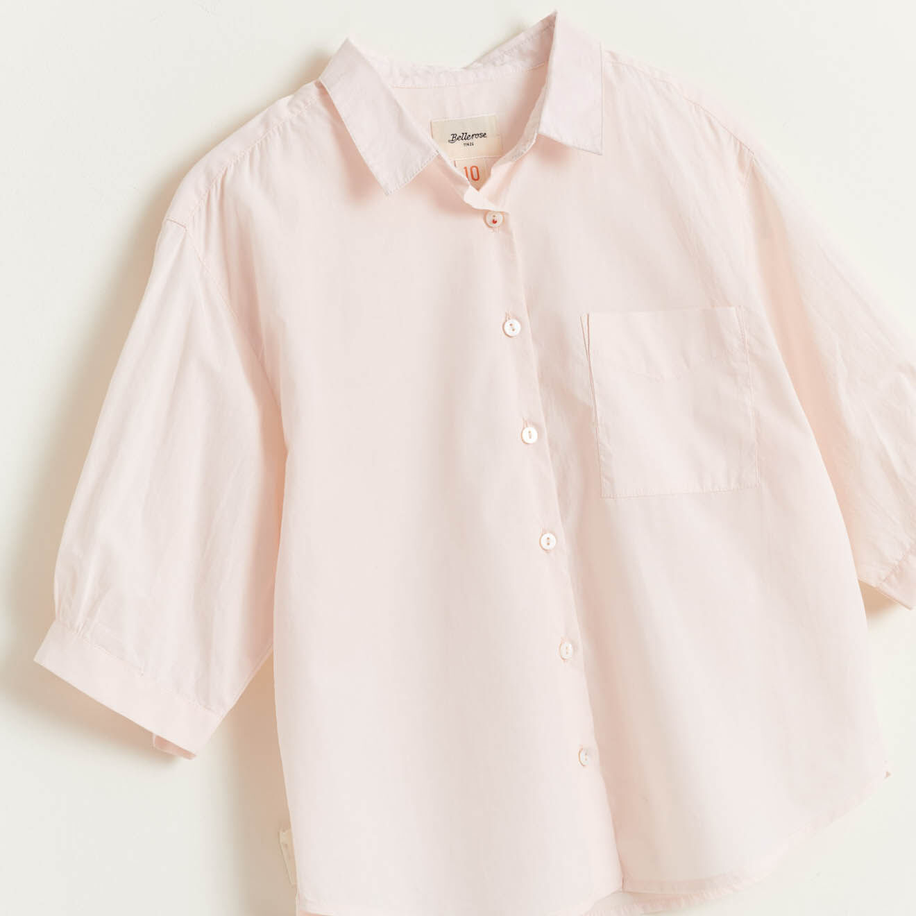 Bellerose Chemise en Coton Ave unie rose pâle