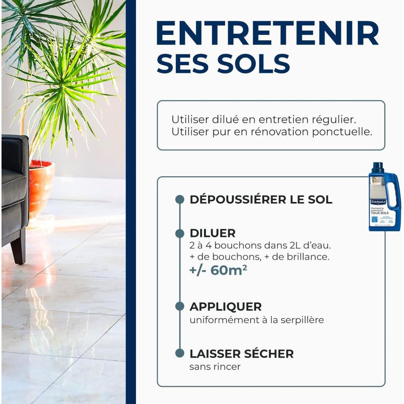 Shampoing autolustrant tous sols - 1 L