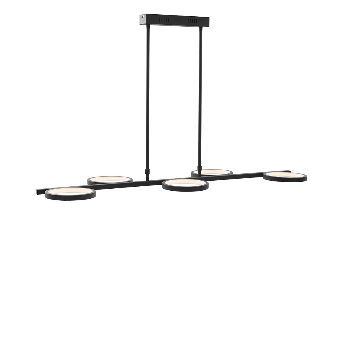 Moderne hanglamp zwart incl. LED 3-staps dimbaar 5-lichts - Vivé